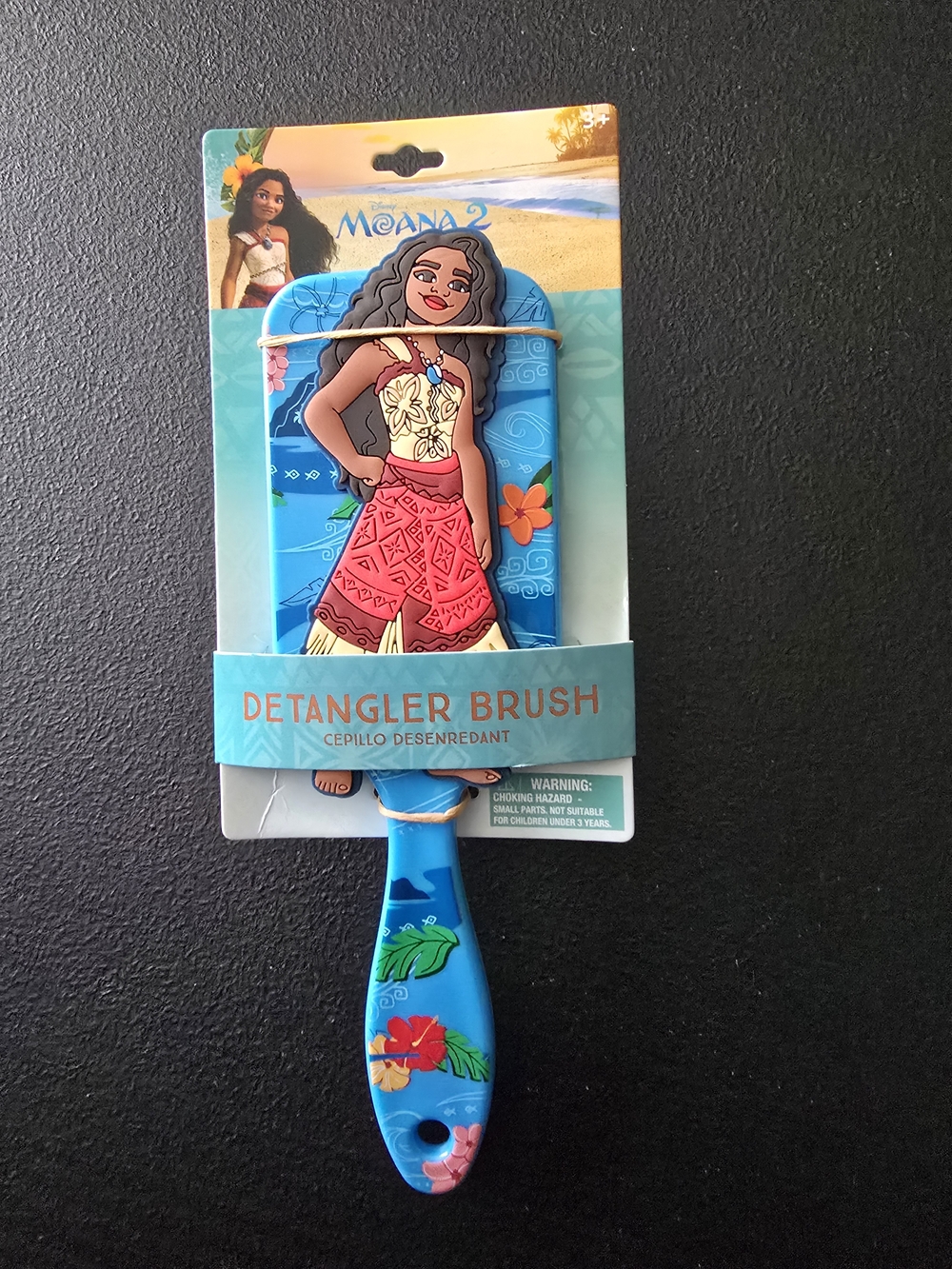 Disney Moana 2 Blue Floral Detangler Brush